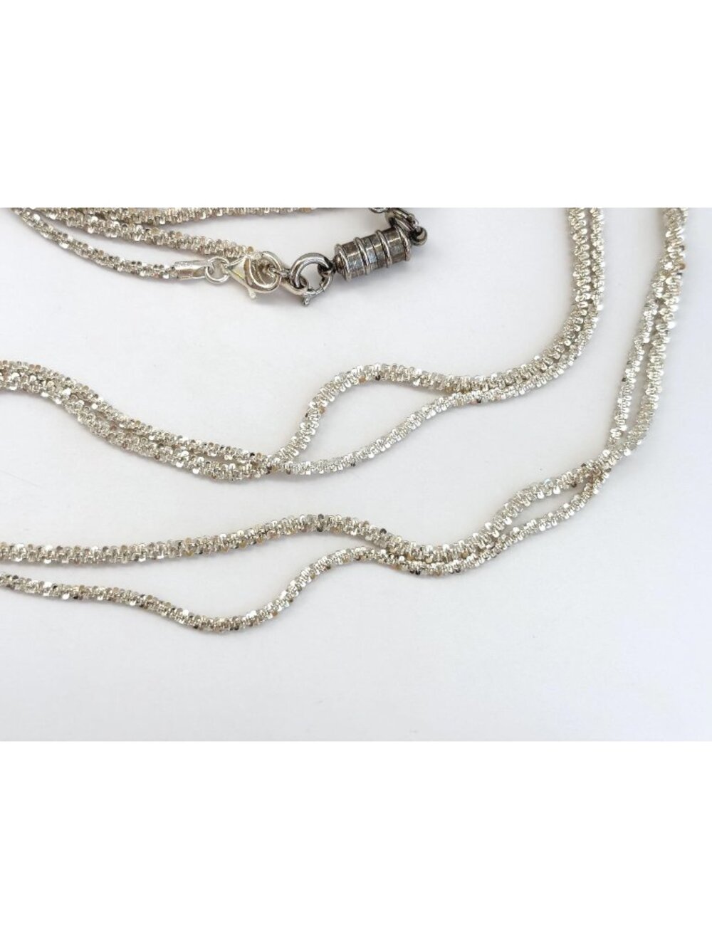 Nugget Double Chain Sterling Silver 925 Minimalist Classic Vintage Necklace
